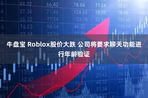 牛盘宝 Roblox股价大跌 公司将要求聊天功能进行年龄验证