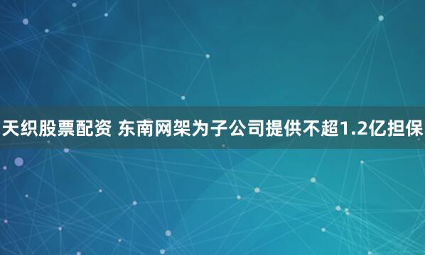 天织股票配资 东南网架为子公司提供不超1.2亿担保